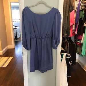 Periwinkle short slit sleeve dress